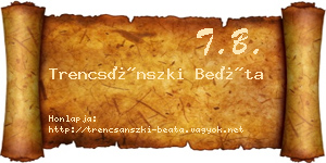 Trencsánszki Beáta névjegykártya
